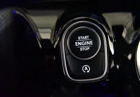 Start engine button Stock Photos