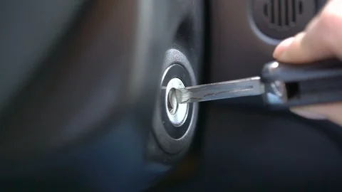 Start engine of a car Stock Footage 96344729