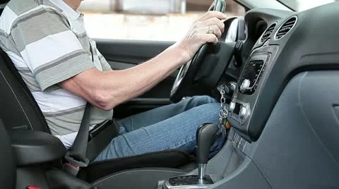 Start engine, gearbox - driving away Stock Footage