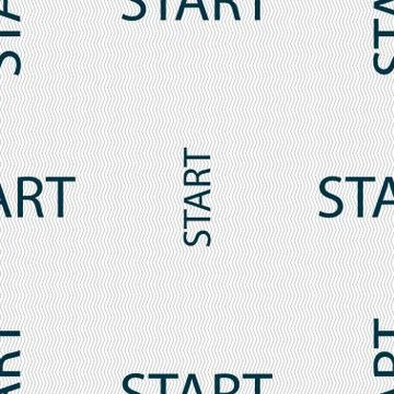 Start engine sign icon. Seamless abstract background with geometric shapes. V Stockillustratie
