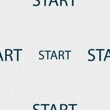 Start engine sign icon. Seamless abstract background with geometric shapes. V Illustrazione stock