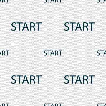 Start engine sign icon. Seamless abstract background with geometric shapes. V Stock Illustration