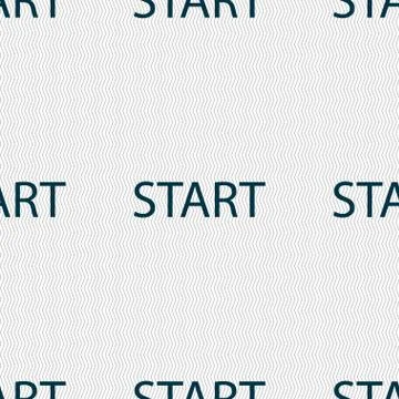 Start engine sign icon. Seamless abstract background with geometric shapes. V Illustrazione stock