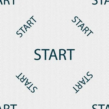 Start engine sign icon. Seamless pattern with geometric texture. 스톡 일러스트