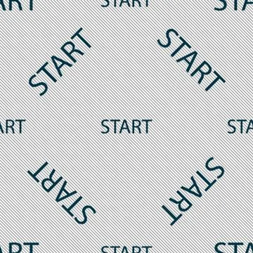 Start engine sign icon. Seamless pattern with geometric texture. 스톡 일러스트