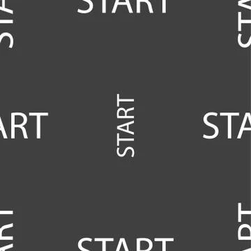 Start engine sign icon. Seamless pattern on a gray background. 스톡 일러스트