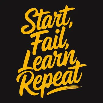 Start, Fail, Learn, Repeat G?? Embrace the Learning Cycle for Continuous Grow Stock-Illustration