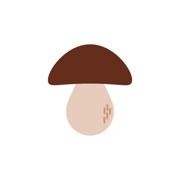 Start of fall. Cozy autumn element. Mushroom on a white background. Warm autumn Stock Illustration
