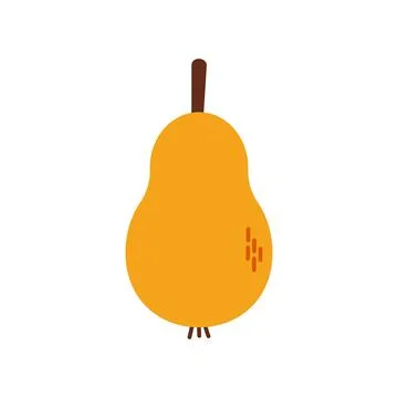 Start of fall. Cozy autumn element. Pear on a white background. Warm autumn Stock Illustration