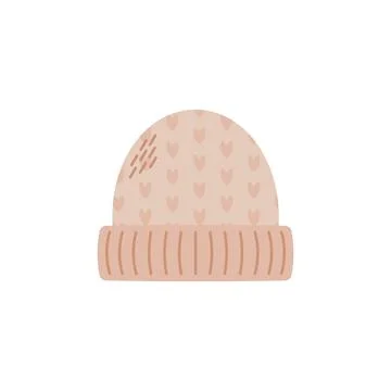 Start of fall. Cozy autumn element. Hat on a white background. Warm autumn Illustrazione stock