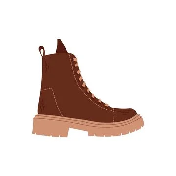 Start of fall. Cozy autumn element. Boots on a white background. Warm autumn Stock Illustration