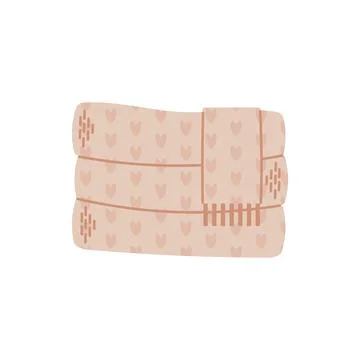 Start of fall. Cozy autumn element. Scarf on a white background. Warm autumn Stock Illustration