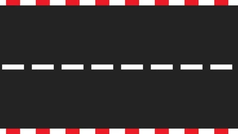 Start to Finish 2D Road Animation, Top View Horizontal Moving Road Animation Video stock 174148663