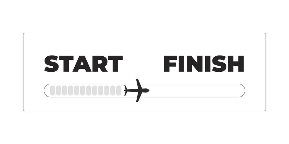 Start to finish progress path airplane modern line data visualization element Illustrazione stock
