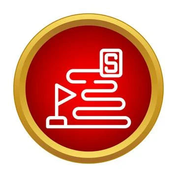 Start flag path leading to finish line icon Stock Illustration