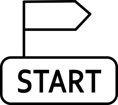 Start flag sign for beginning path Stock Illustration