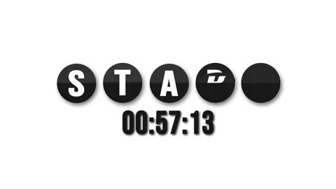 Start flip text page turn and timer countdown animations Stock Footage 341779282
