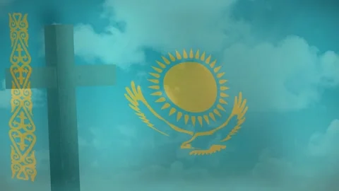 On start frames gold sun eagle emblem rotating, tilting and drifting, revealing Stock Footage 329533285