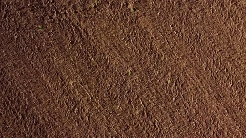 Start from a freshly plowed field, from micro to macro. Video stock 143587845