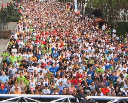 Start of a  fun run Stock Footage 134582