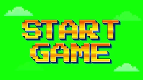 Start game animation video on a green screen background Stock Footage 336866734