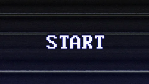 START Glitch Text Animation, Rendering, Background, with Alpha Channel, Loop Vídeo Stock 103166299