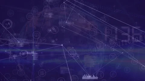 At start globe outline appearing rotating while network lines connecting nodes Stock Footage 317660426