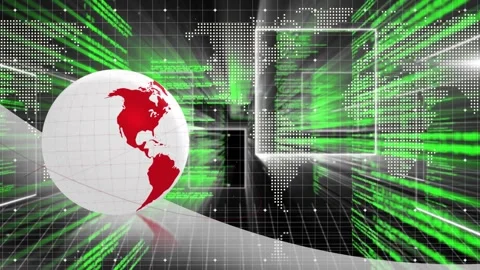On start, globe rotating as camera dollying inward, code streams intensifying, Stock Footage 321824529