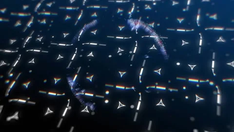 At start globe rotating showing continents fragmenting data reassembling into Stock Footage 319343105