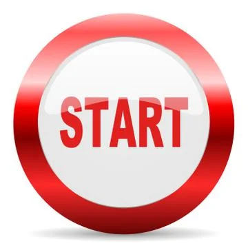 Start glossy web icon Stock Illustration