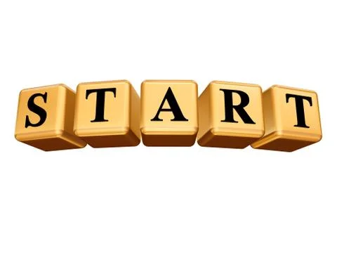 Start in golden cubes isolated Stock Illustration