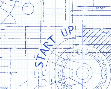 Start Up Graph Paper Machine Stock Illustration