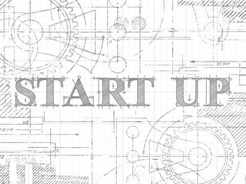 Start Up Graph Paper Tech Drawing Stock Illustration
