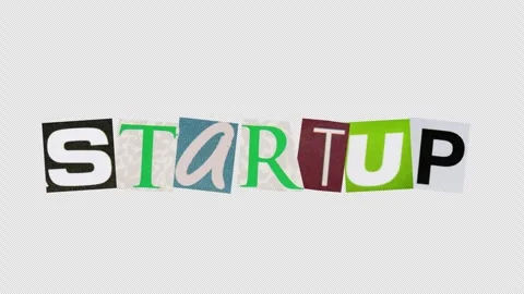 Start up graphic text paper cut Stop Motion, magazine collage, ransom note .. Stock Footage 336807335