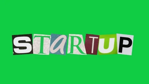 Start up graphic text paper cut Stop Motion, magazine collage, ransom note .. Stock Footage 336824055
