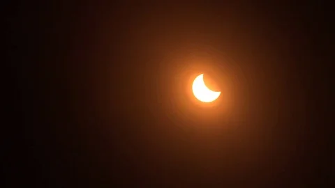 Start of The Great American Solar Eclipse Timelapse 2, Goreville IL, 08-21-17 스톡 동영상 80625036