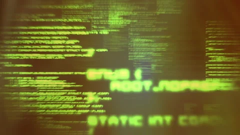At start green code bits emerging sliding forming glowing bar fragmenting Video stock 315788296