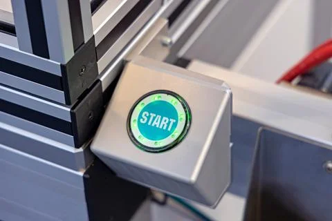 Start Green Push Button Stock Photos
