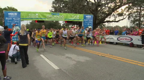 Start of a Half Marathon in Orlando FL Stock Footage 44754860