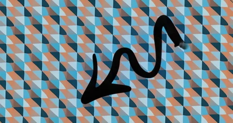 On start hand-drawn black arrow flickering while grid shifting into cool Stock Footage 316119126