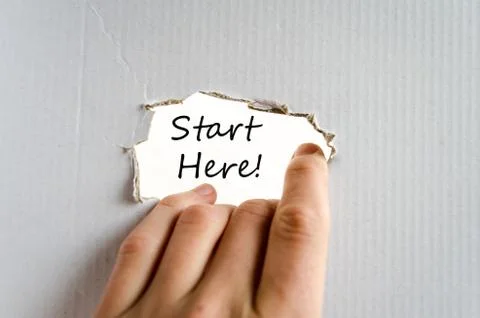 Start here Hand Concept Stock Photos