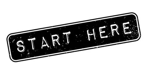 Start Here rubber stamp Stock Illustration