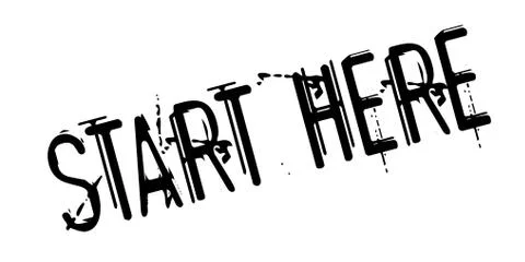 Start Here rubber stamp Stock Illustration