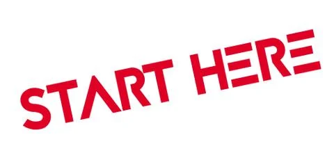Start Here rubber stamp Stock Illustration