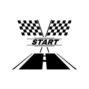 The start icon. Start symbol. Flat Stock Illustration