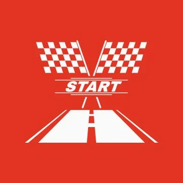 The start icon. Start symbol. Flat Stock Illustration