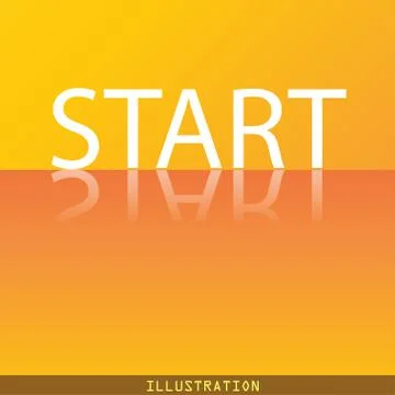 Start icon symbol Flat modern web design with reflection and space for your text Stock Illustration