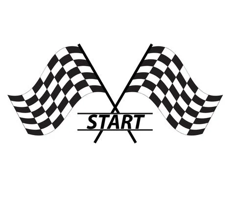 Start icon on white background. flat style. race flag sign. start symbol. Stock Illustration