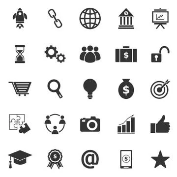 Start up icons on white background Stock Illustration