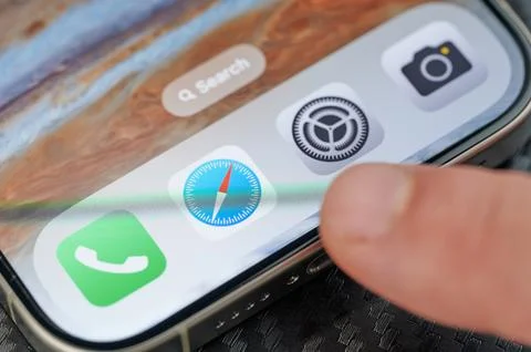 Start iphone app Stock Photos
